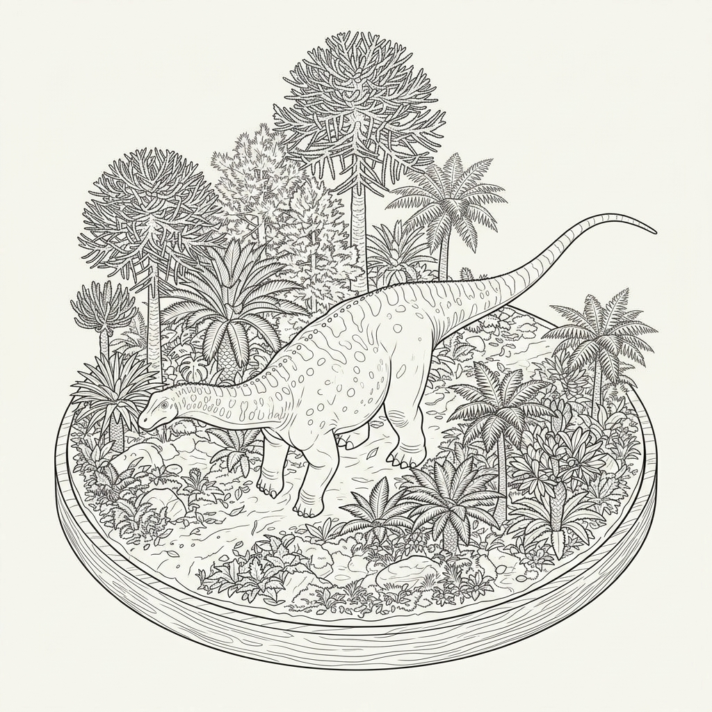 Apatosaurus coloring-diorama