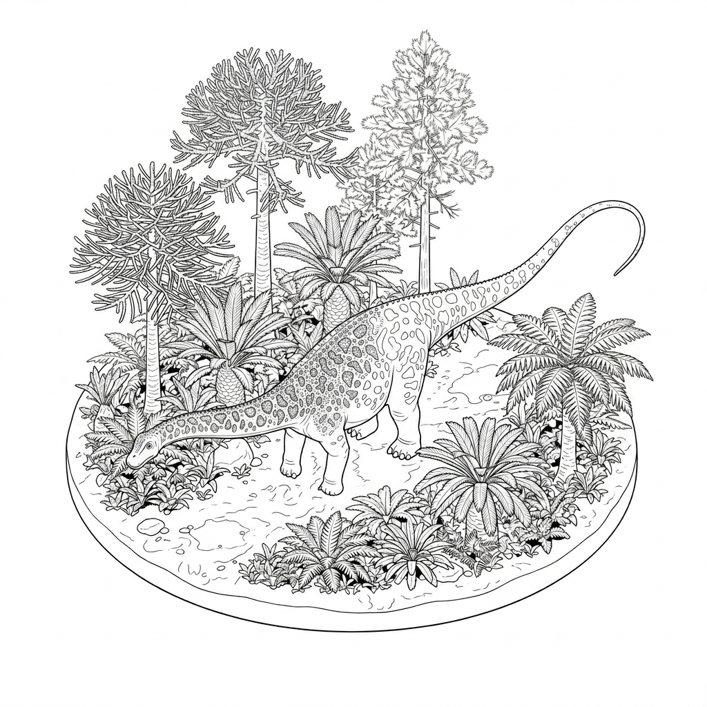 Diplodocus coloring-diorama