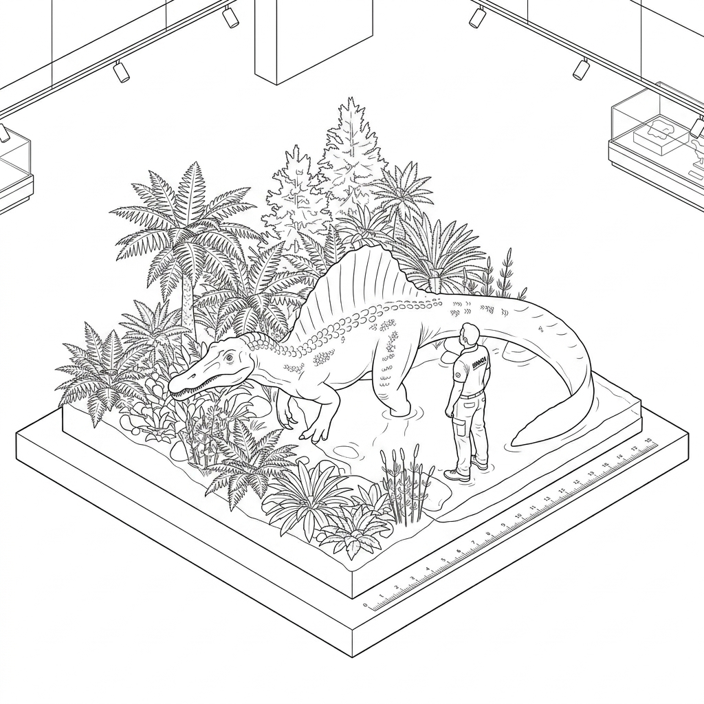 Spinosaurus coloring-scale
