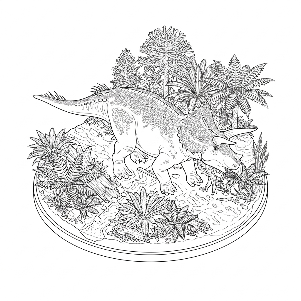 Triceratops coloring-diorama