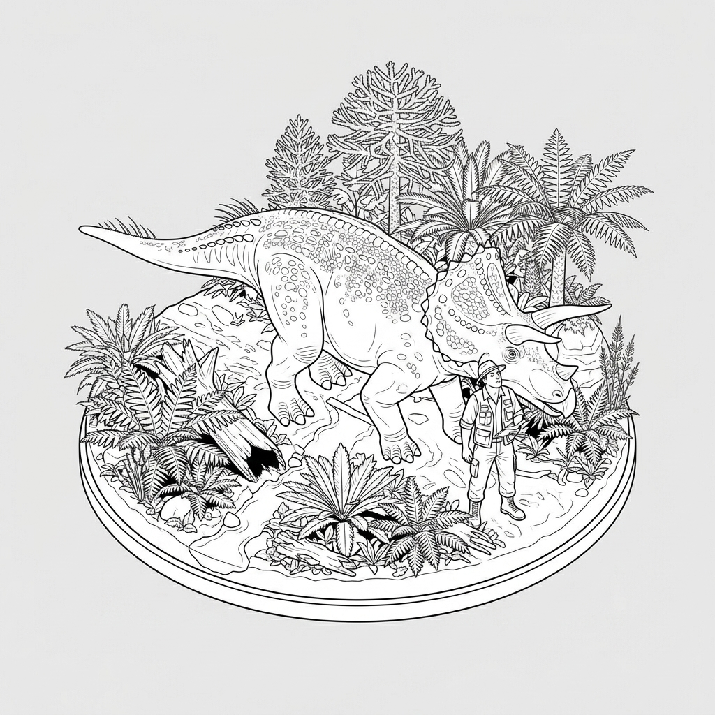 Triceratops coloring-scale