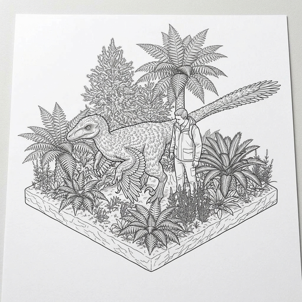 Velociraptor coloring-scale