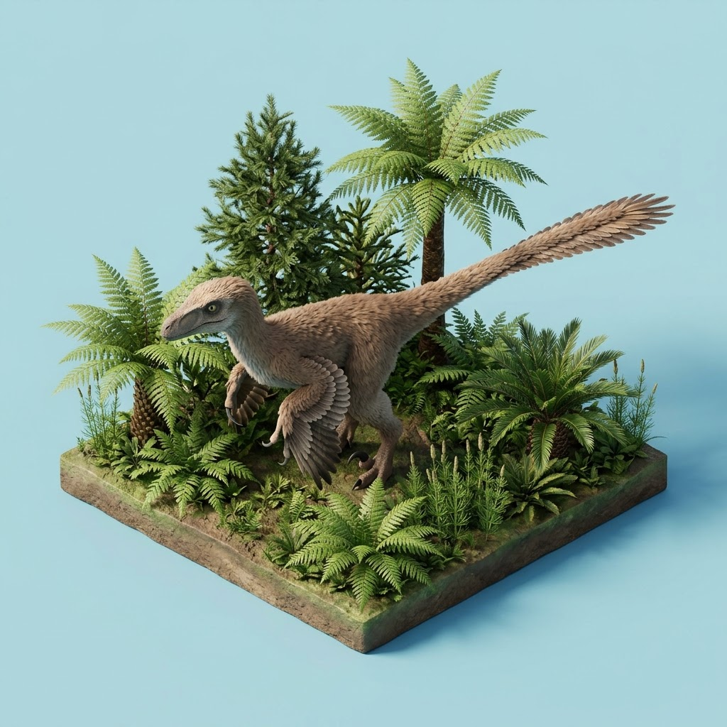 Velociraptor diorama